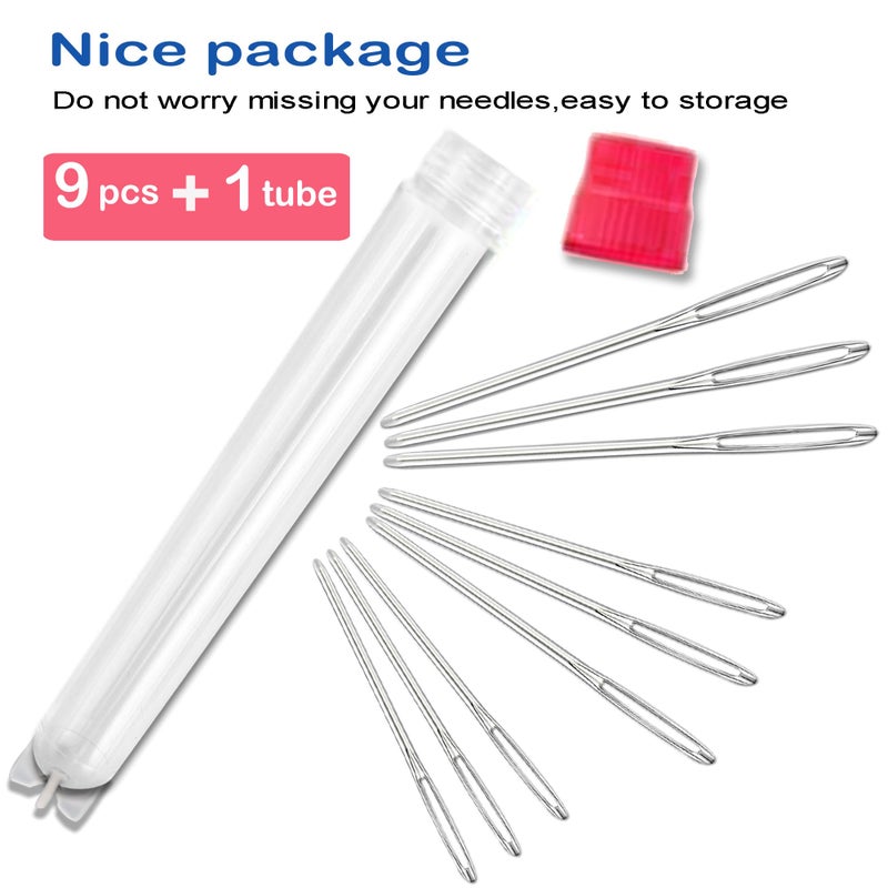 ORRDICE Large-Eye Blunt Needles, Stainless Steel Yarn Knitting Needles, Sewing Needles, Crafting Knitting Weaving Stringing Needles, Perfect for Finishing Off Crochet Projects(9 Pieces) - Image 3